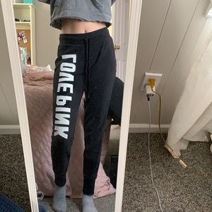 PINK logo sweatpants black